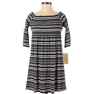 NWT (S) REWIND striped elasticized, a-line silhouette, 3/4 sleeve, boat neck